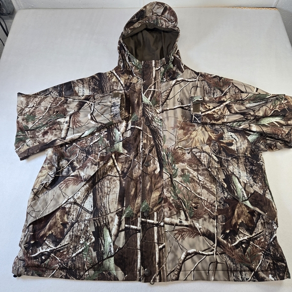 Cabela's Packable Realtree Dry Plus Hooded Hunting Jacket Men's 3XL Camouflage - Picture 2 of 13